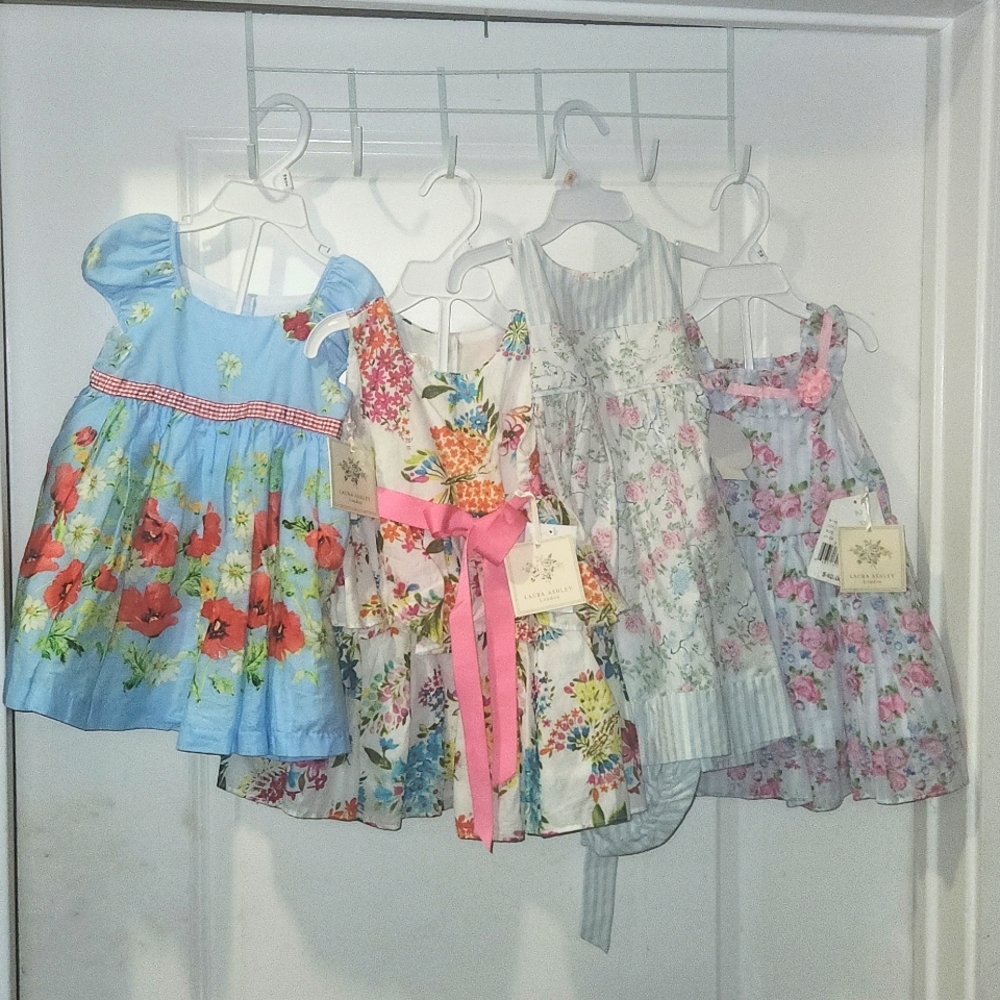 Lot of 4 Toddler Girls 2pc Floral Dress Sets